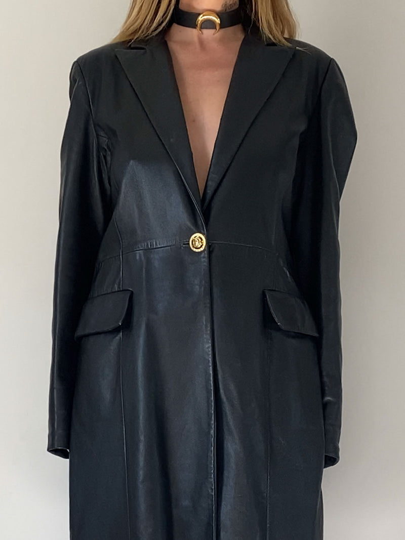 VERSACE LEATHER COAT