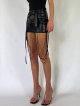 CHALAYAN EARLY 90S LEATHER MINI SKIRT
