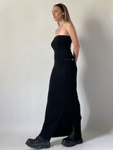 TOM FORD GUCCI STRAPLESS DRESS BLACK 1998 LONG GOWN COCKTAIL COLUMN