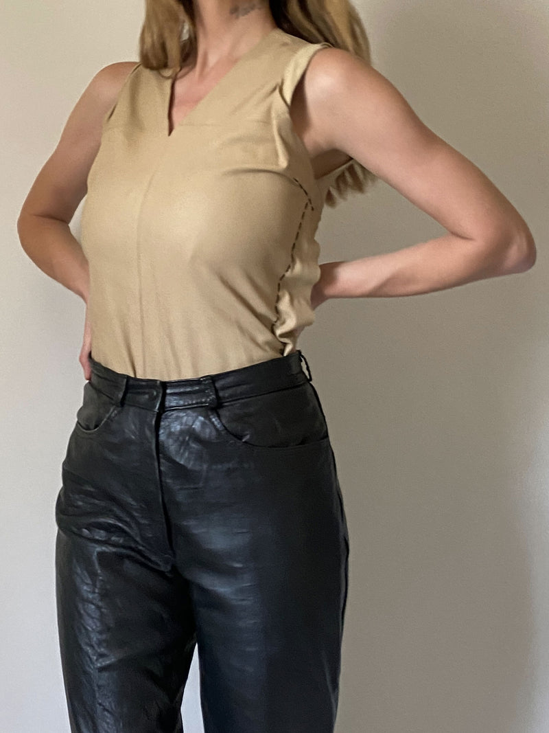 ANN DEMEULEMEESTER LEATHER TOP